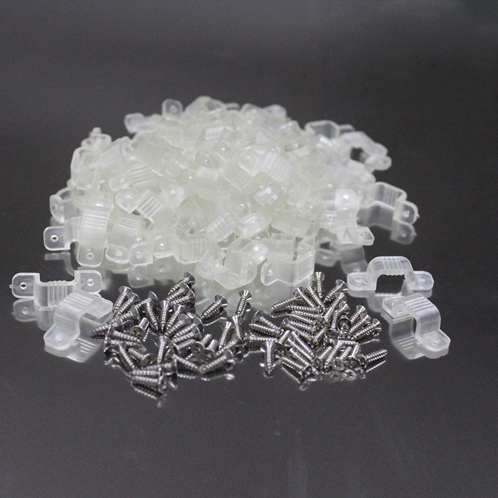 Flexible LED Strip Light Fastener Clips for Strip Clip Mounting Fixer Secure Fix with Screw