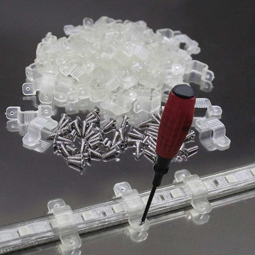 Flexible LED Strip Light Fastener Clips for Strip Clip Mounting Fixer Secure Fix with Screw