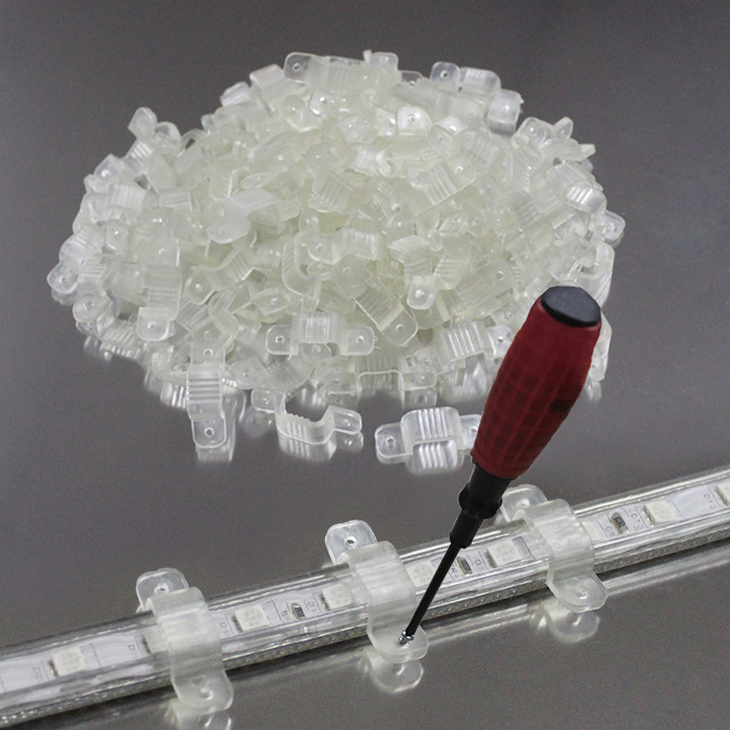Flexible LED Strip Light Fastener Clips for Strip Clip Mounting Fixer Secure Fix with Screw