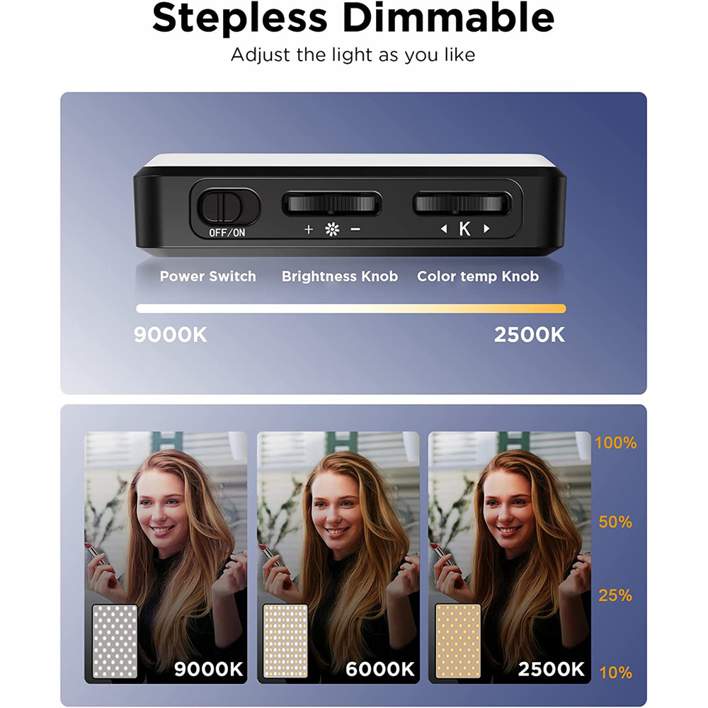 LED Selfie Light 120 LEDs Rechargeable Clip Light With 3 Light Modes Ring Light For Phone IPad Lapt 1