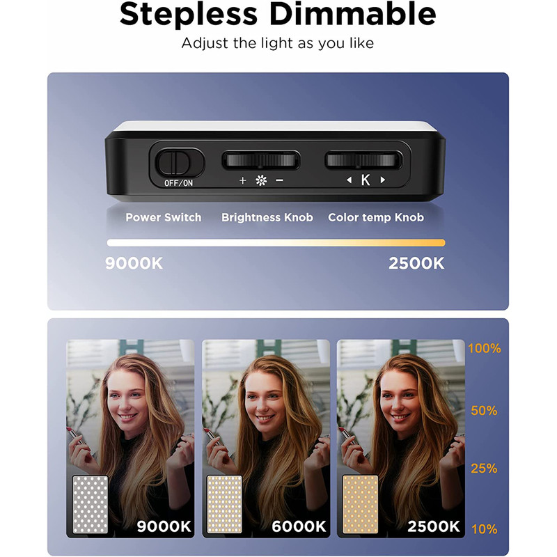 LED Selfie Light 120 LEDs Rechargeable Clip Light With 3 Light Modes Ring Light For Phone IPad Lapt 1