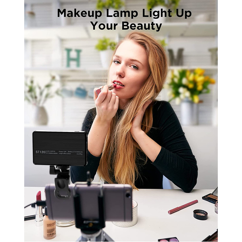 LED Selfie Light 120 LEDs Rechargeable Clip Light With 3 Light Modes Ring Light For Phone IPad Lapt 4