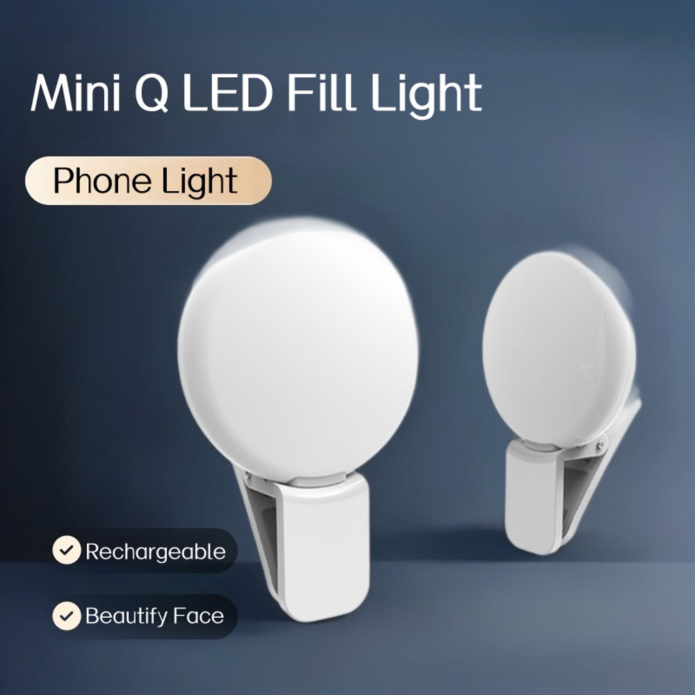 ClipOn Circle Light With Adjustable Brightness LED Selfie Ring Light For Phone Portable USB Recharg 1