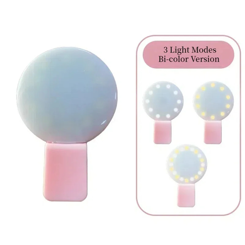 ClipOn Circle Light With Adjustable Brightness LED Selfie Ring Light For Phone Portable USB Recharg 10