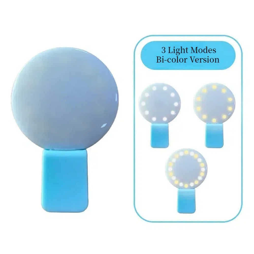 ClipOn Circle Light With Adjustable Brightness LED Selfie Ring Light For Phone Portable USB Recharg 11