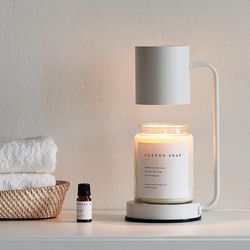 modern korean candle warmer lamp, candle tray, dimmable electric candle holder night light fragrance decor
