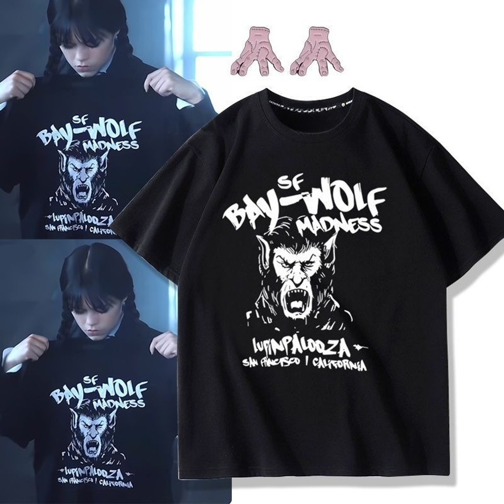 Unisex Wednesday Printed TShirt 100 Pure Cotton Short Sleeve Tee With Vintage Y2K Pattern For Summe 0