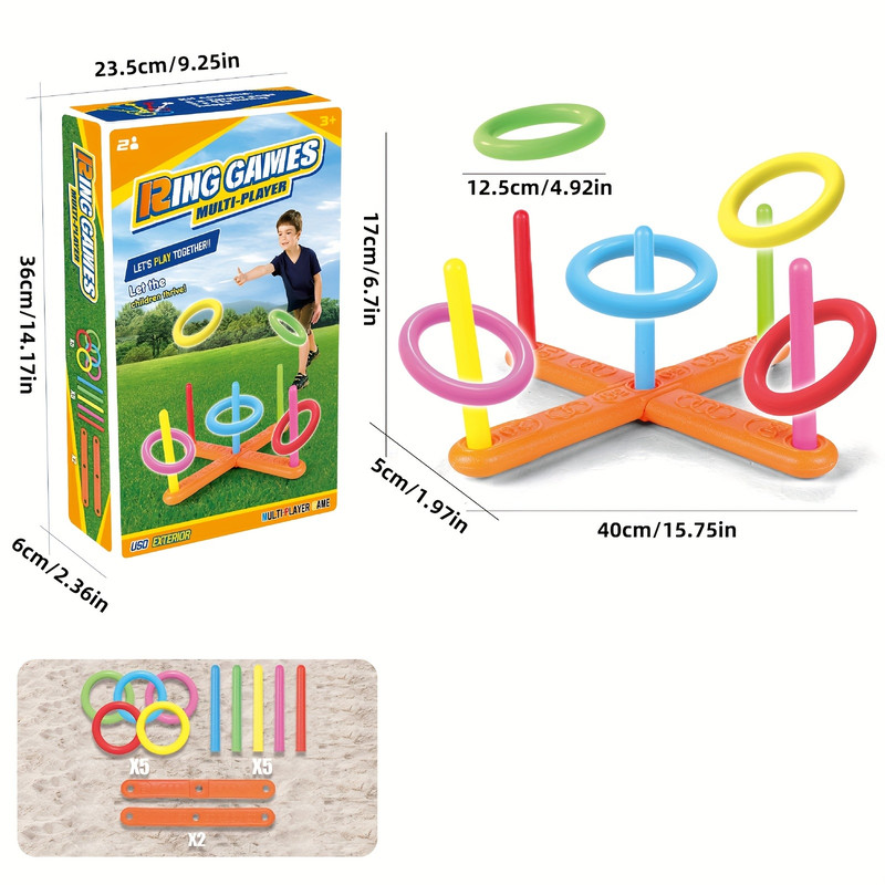 Interactive Ring Toss Game, Fun Stacking Ring Games for Early Education, Indoor Outdoor Sports and Fitness Toys for All
