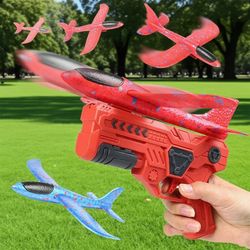 epp foam catapult plane launcher, outdoor flying toys for kids airplane launcher toys with 2 flight modes, non slip grip