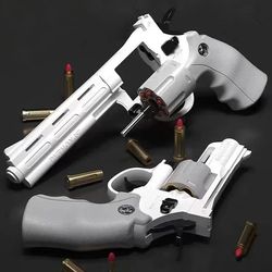 zp5 357 revolver launcher, continuous firing soft dart toy gun, for cs outdoor battle games, kids and adult play