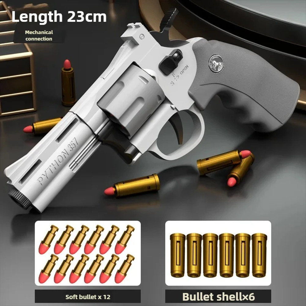 ZP5 357 Revolver Launcher, Continuous Firing Soft Dart Toy Gun, for CS Outdoor Battle Games, Kids and Adult Play