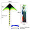 Large Delta Kite for Kids and Adults, Easy to Fly, Huge Green Design with 500cm Tail, Outdoor Toys with 100M Line