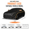 Universal Car Cover Outdoor Waterproof, Windproof with Straps, UV Snow Dust Resistant, 210D Oxford Fabric for BMW Audi