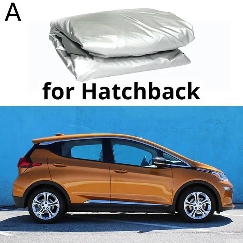 Universal Car Cover, All Weather Sunshade Half Cover, Sunblock Rain Heat Protection, Windproof Dustproof for Sedan Hatch