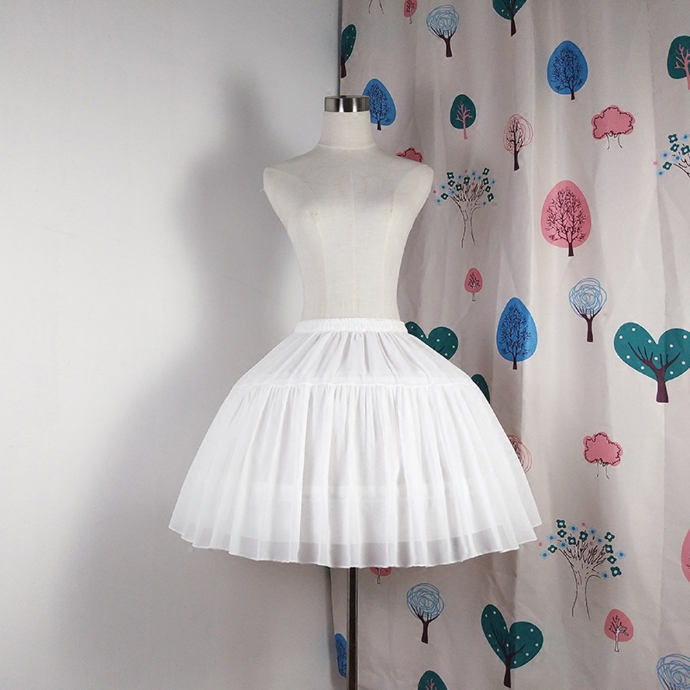 Short Ball Gown Underskirt, Lolita Petticoat for Cosplay, Rockabilly Crinoline with Two Bones, Ballet Tutu Puffy Slip