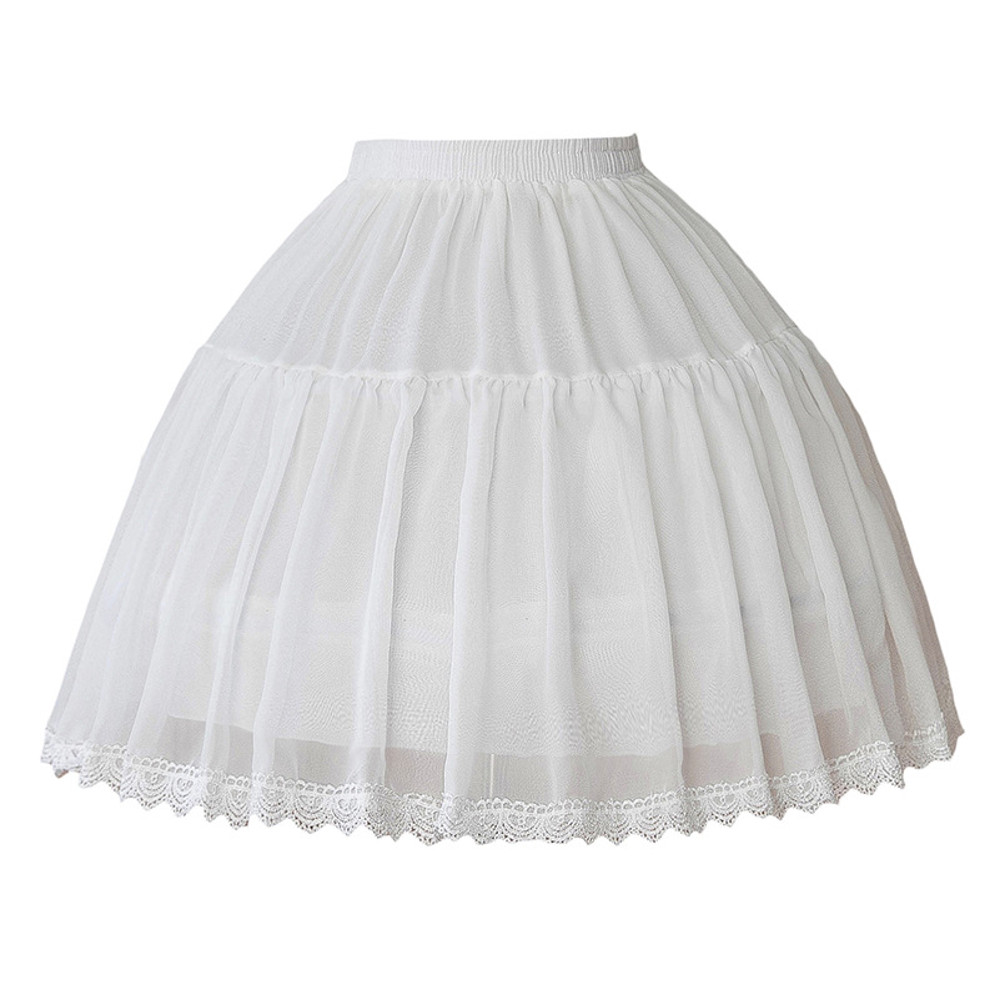 Short Ball Gown Underskirt, Lolita Petticoat for Cosplay, Rockabilly Crinoline with Two Bones, Ballet Tutu Puffy Slip