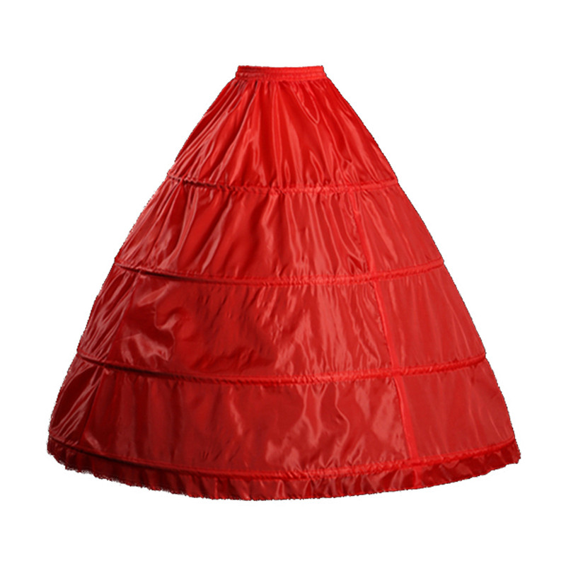 A Line Crinoline Slip, Red 4 Hoop Petticoat Underskirt, for Wedding Dress, Ball Gown, High Quality
