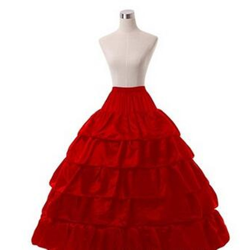 Long 4 Hoop Crinoline, Petticoat Underskirt for Ball Gown Wedding Dress Adjustable Bridal Slip, Formal Event Accessories