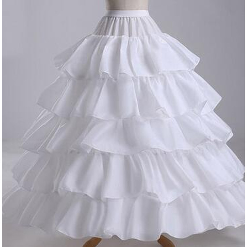 Long 4 Hoop Crinoline, Petticoat Underskirt for Ball Gown Wedding Dress Adjustable Bridal Slip, Formal Event Accessories