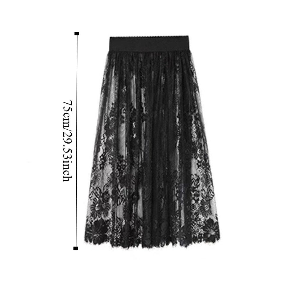 Soft Flower Lace Underskirt Anti Glare Safety Slip For Cheongsam 75cm Loose Lining Petticoat For Wo 4