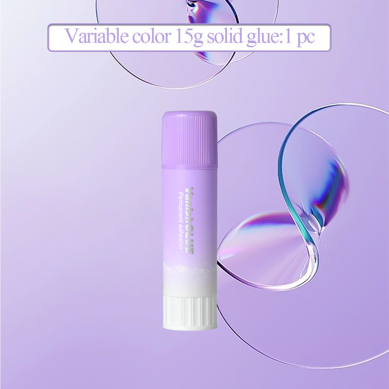 1PCS, 3PCS, 6PCS Purple Solid Glue Stick PVP Color Changing Glue, High Viscosity Student Stationery, School Supplies