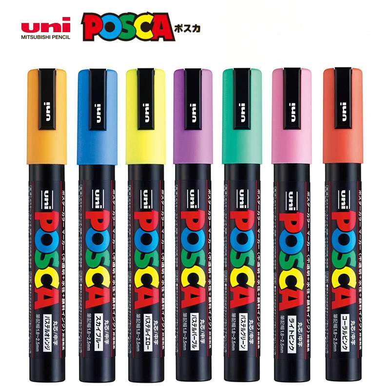 Uni Posca Acrylic Marker, PC 5M rotulador permanente, Paint Marker, POP Poster, Graffiti, Metal, Glass, Rock, Ceramics