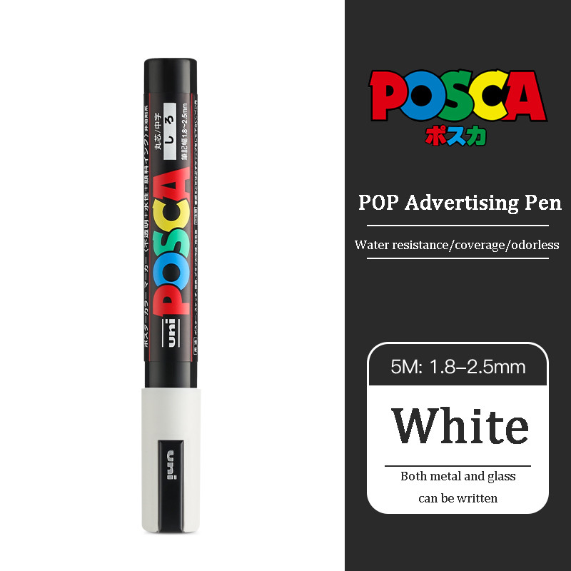 Uni Posca Acrylic Marker, PC 5M rotulador permanente, Paint Marker, POP Poster, Graffiti, Metal, Glass, Rock, Ceramics