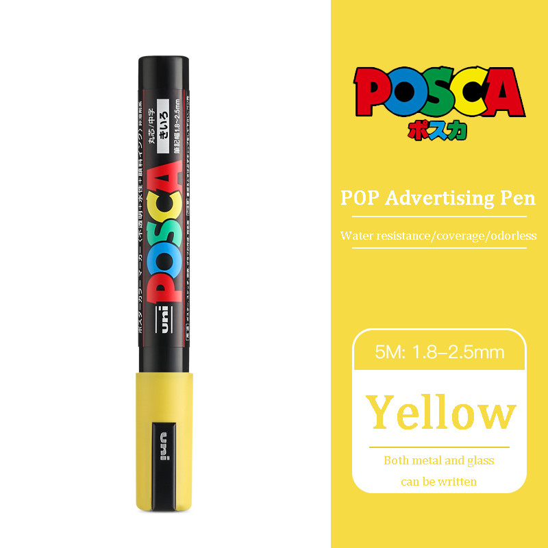 Uni Posca Acrylic Marker, PC 5M rotulador permanente, Paint Marker, POP Poster, Graffiti, Metal, Glass, Rock, Ceramics