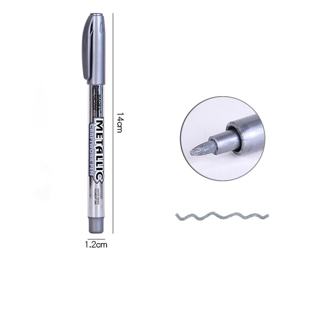Waterproof Permanent Metallic Acrylic Pen Gold Silver Highlighter Marker For DIY Painting Back To S 5