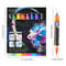 8 Colors Metallic Glitter Paint Pens Set Soft Brush Pen for Rock Painting Ceramic Glass Wood Drawing