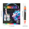 8 Colors Metallic Glitter Paint Pens Set Soft Brush Pen for Rock Painting Ceramic Glass Wood Drawing