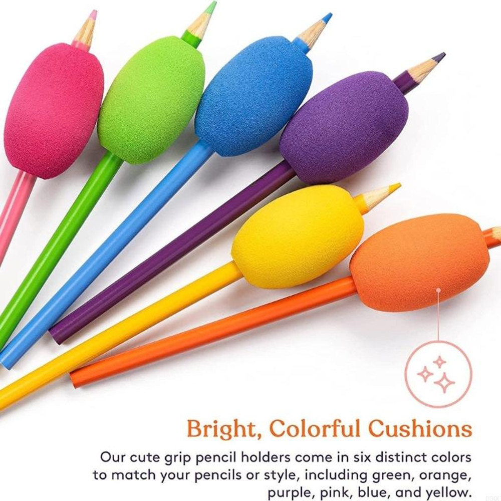 6Pcs Pen Grip, Foam Pencil Holder Grip, Ergonomic Writing Aid, Handwriting Support for Kids, Lefties, Righties