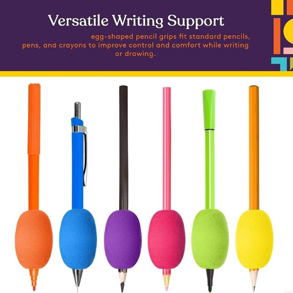 6Pcs Pen Grip, Foam Pencil Holder Grip, Ergonomic Writing Aid, Handwriting Support for Kids, Lefties, Righties