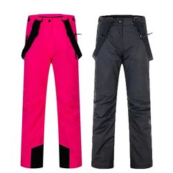 new high quality windproof waterproof winter skiing pants, thick warm suspender snowboard trousers