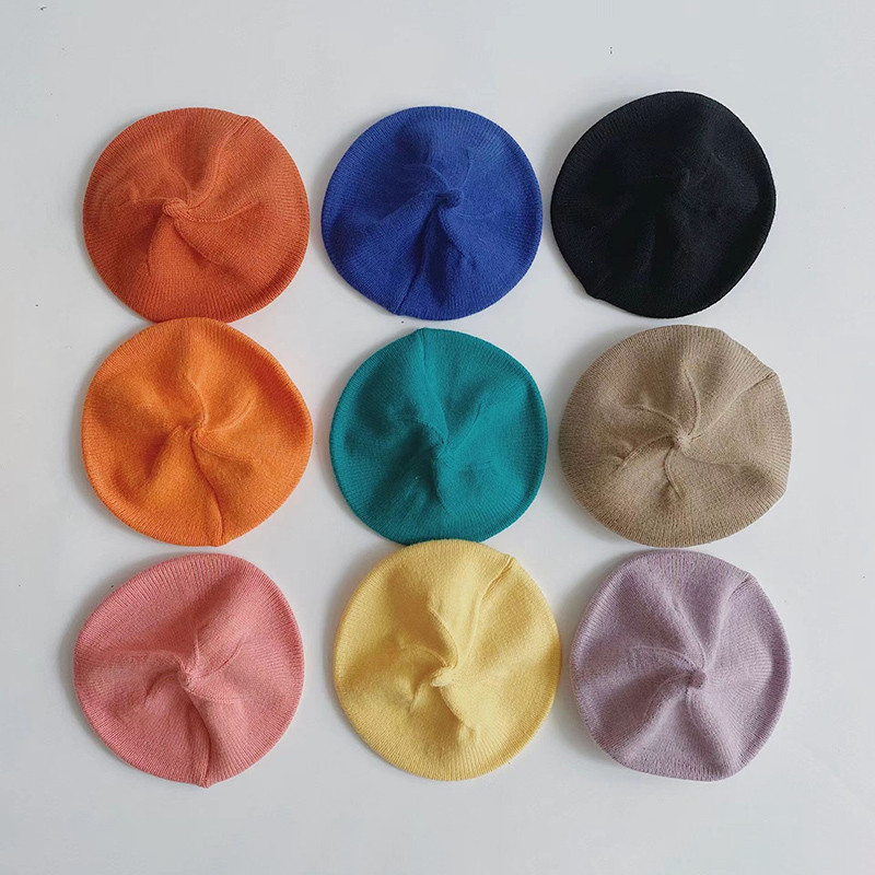Fashion Cute Baby Knitted Beret Hat Solid Color Winter Cap For Kids Autumn Outdoor Bonnet Accessor 2