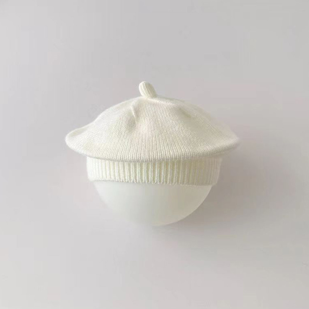 Fashion Cute Baby Knitted Beret Hat Solid Color Winter Cap For Kids Autumn Outdoor Bonnet Accessor 9