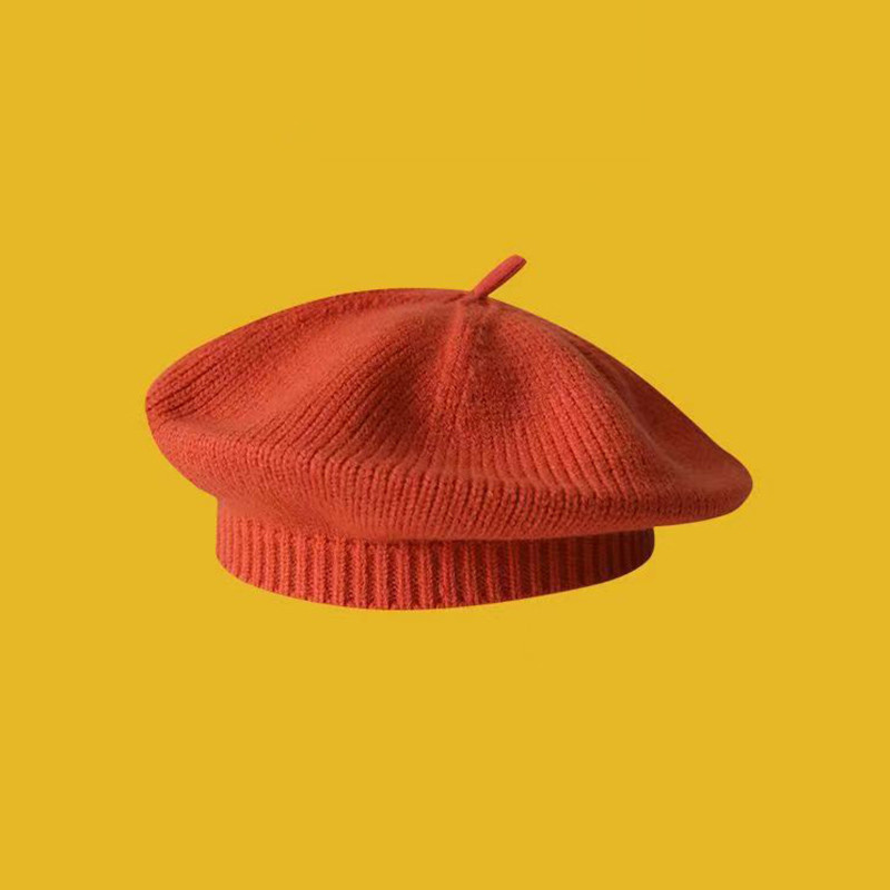 Fashion Cute Baby Knitted Beret Hat Solid Color Winter Cap For Kids Autumn Outdoor Bonnet Accessor 13