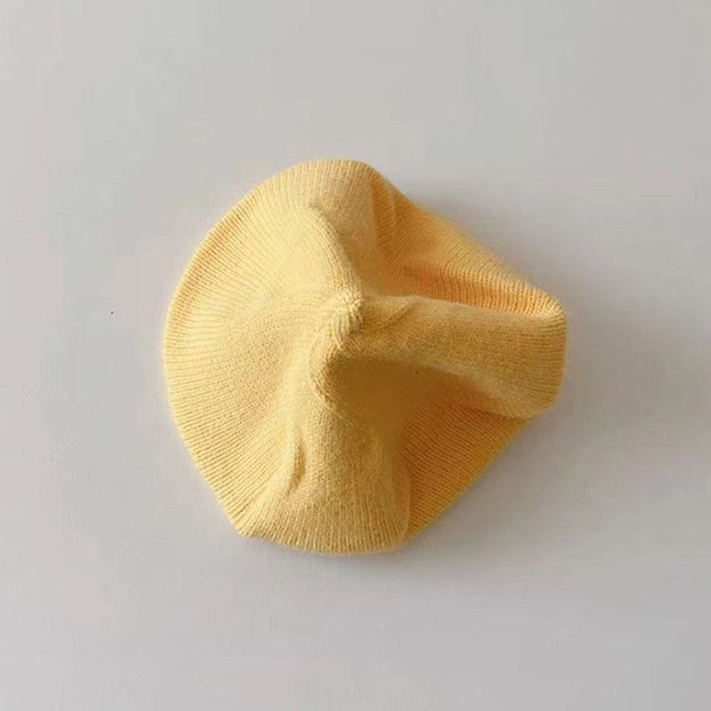 Fashion Cute Baby Knitted Beret Hat Solid Color Winter Cap For Kids Autumn Outdoor Bonnet Accessor 15