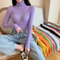Winter Women Long Sleeve Knitted Sweater Soft Warm Fold Over Turtleneck Ribbed Pullover Jumper Fem 17