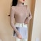 Winter Women Long Sleeve Knitted Sweater Soft Warm Fold Over Turtleneck Ribbed Pullover Jumper Fem 20