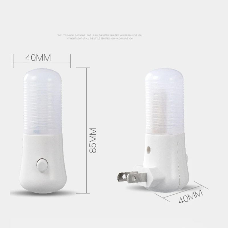 Plug Night Lights LED with Push Button Switch. Bedroom Bedside Lamp for Baby Room, Corridor Home Decor Wall Socket Lamp