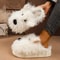 Cartoon Puppy Slippers For Women Winter Warm Fluffy Fur Indoor Mules With Thick Bottom Cozy Plush H 2