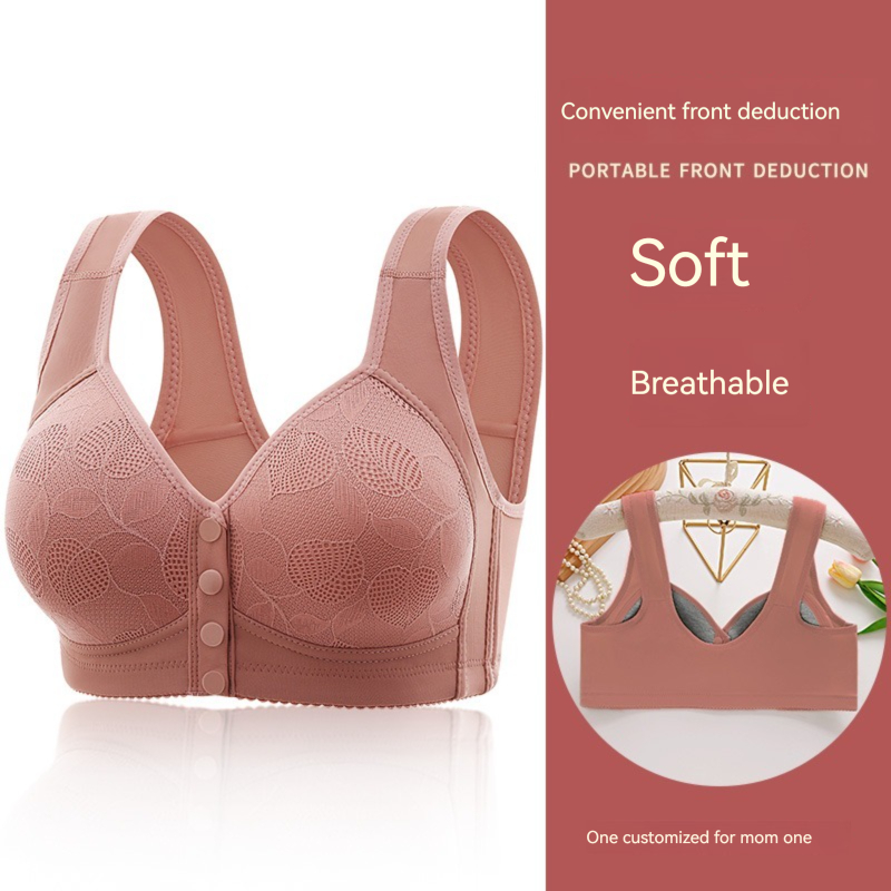 Comfortable Nursing Bra Front Open Button Maternity Bra Traceless Thin Steel Ring Free For Pregnant 5