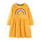 Rainbow Sweater Dress for Girls, Long Sleeve Cotton Party Dress, Jumping Meters 2025, Autumn Winter Childrens Clothing,