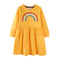 Rainbow Sweater Dress for Girls, Long Sleeve Cotton Party Dress, Jumping Meters 2025, Autumn Winter Childrens Clothing,