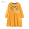 Rainbow Sweater Dress for Girls, Long Sleeve Cotton Party Dress, Jumping Meters 2025, Autumn Winter Childrens Clothing,