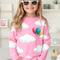 Cute Pink Clouds 3D Print Kids T-Shirt, Girls Long Sleeve Top, Casual Comfort Childrens Clothing for Autumn Outdoors