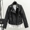 Gothic Punk Style Motorcycle Jacket Fall Women Short Black PU Leather Jacket Wild Casual Coat Goth 0