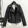 Gothic Punk Style Motorcycle Jacket Fall Women Short Black PU Leather Jacket Wild Casual Coat Goth 5