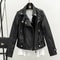 Gothic Punk Style Motorcycle Jacket Fall Women Short Black PU Leather Jacket Wild Casual Coat Goth 5